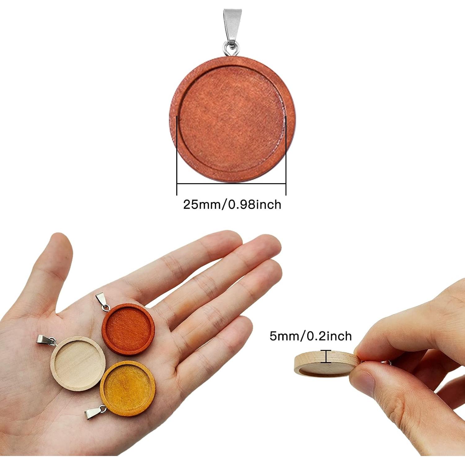 25 Bandejas de Colgante de Madera Ximalun 25mm 5 Colores