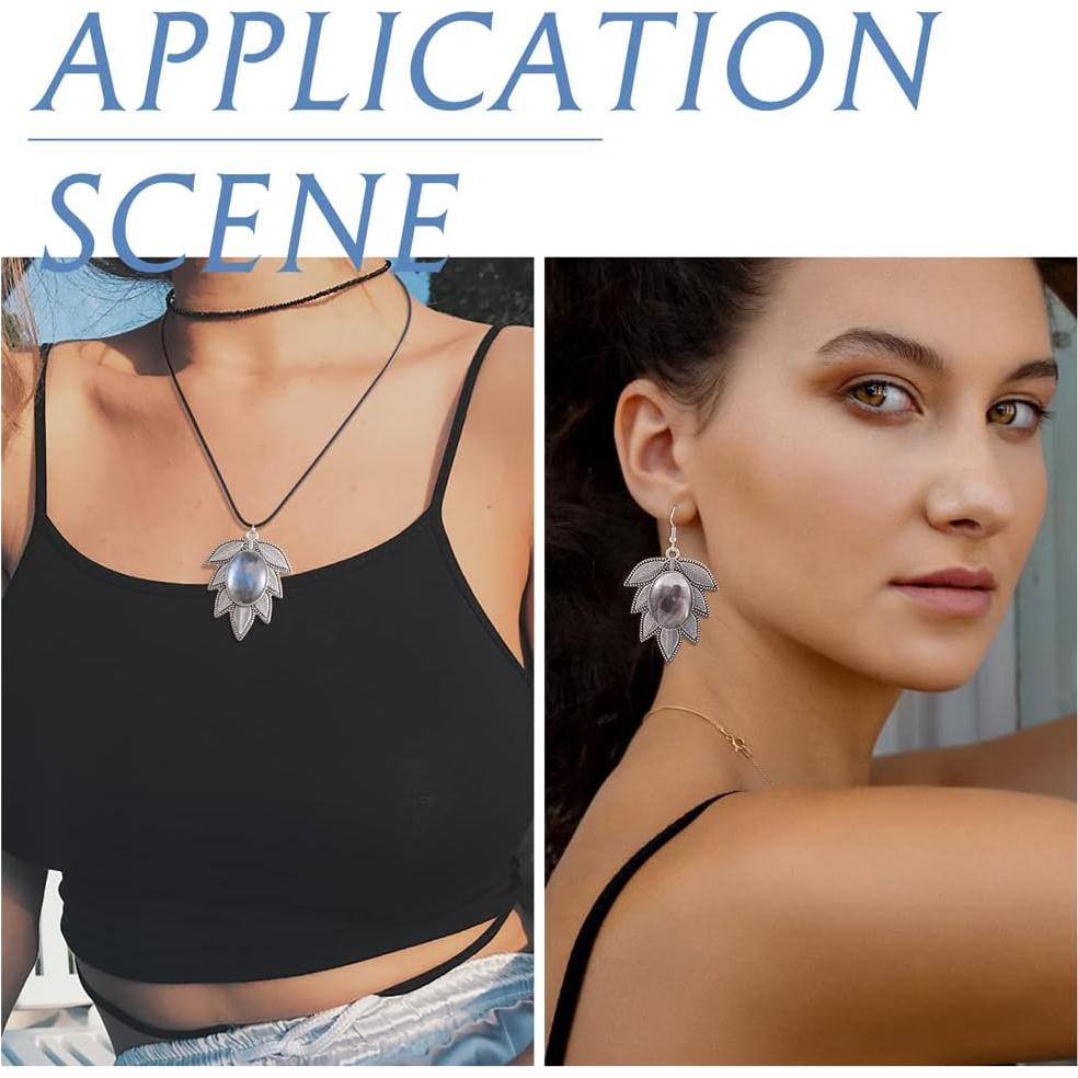 Set de Colgantes Bezel Pandahall 6 Piezas Hoja Plata Antigua 18x25mm