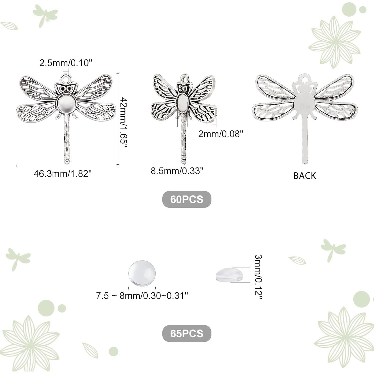 Kit de Joyería PH PandaHall 125 Piezas: Colgantes Libélula y Cabochones