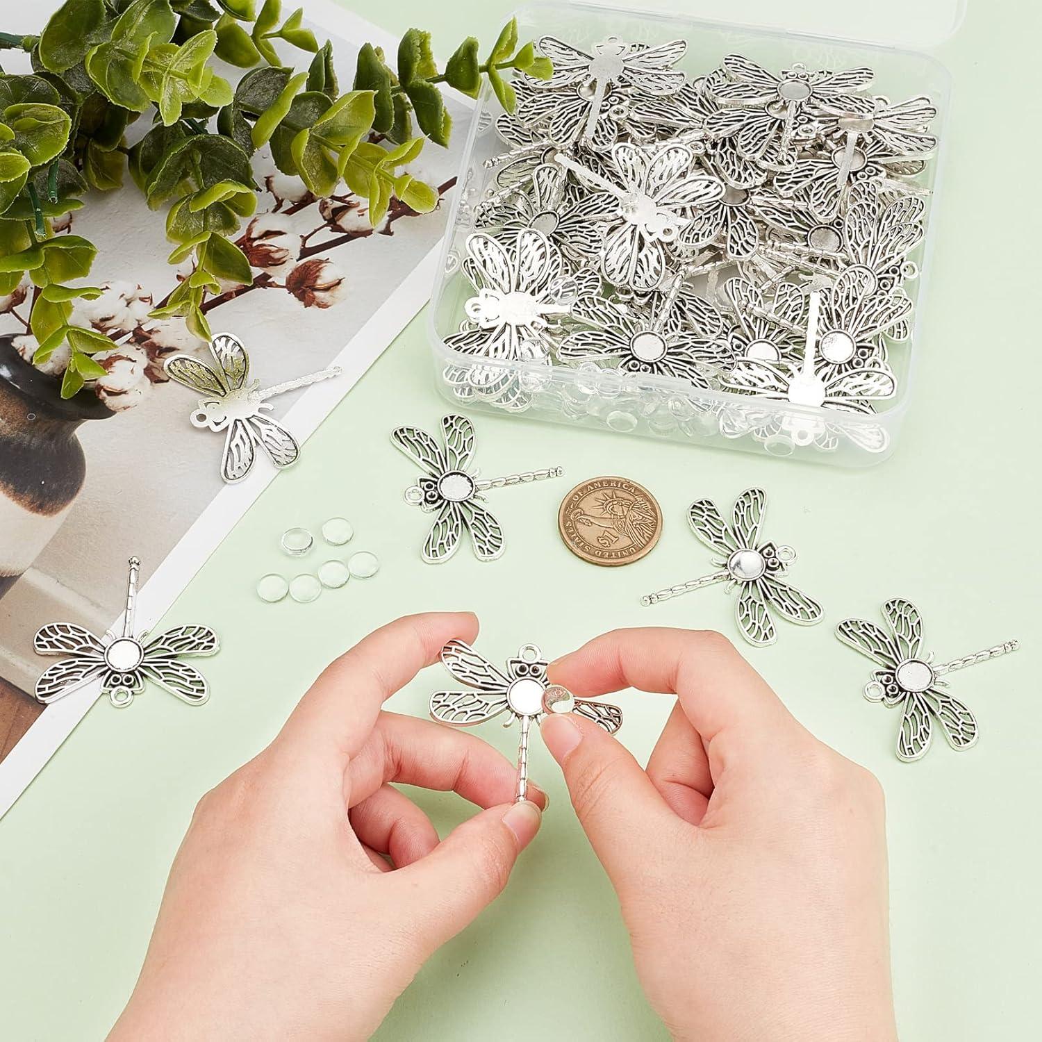 Kit de Joyería PH PandaHall 125 Piezas: Colgantes Libélula y Cabochones