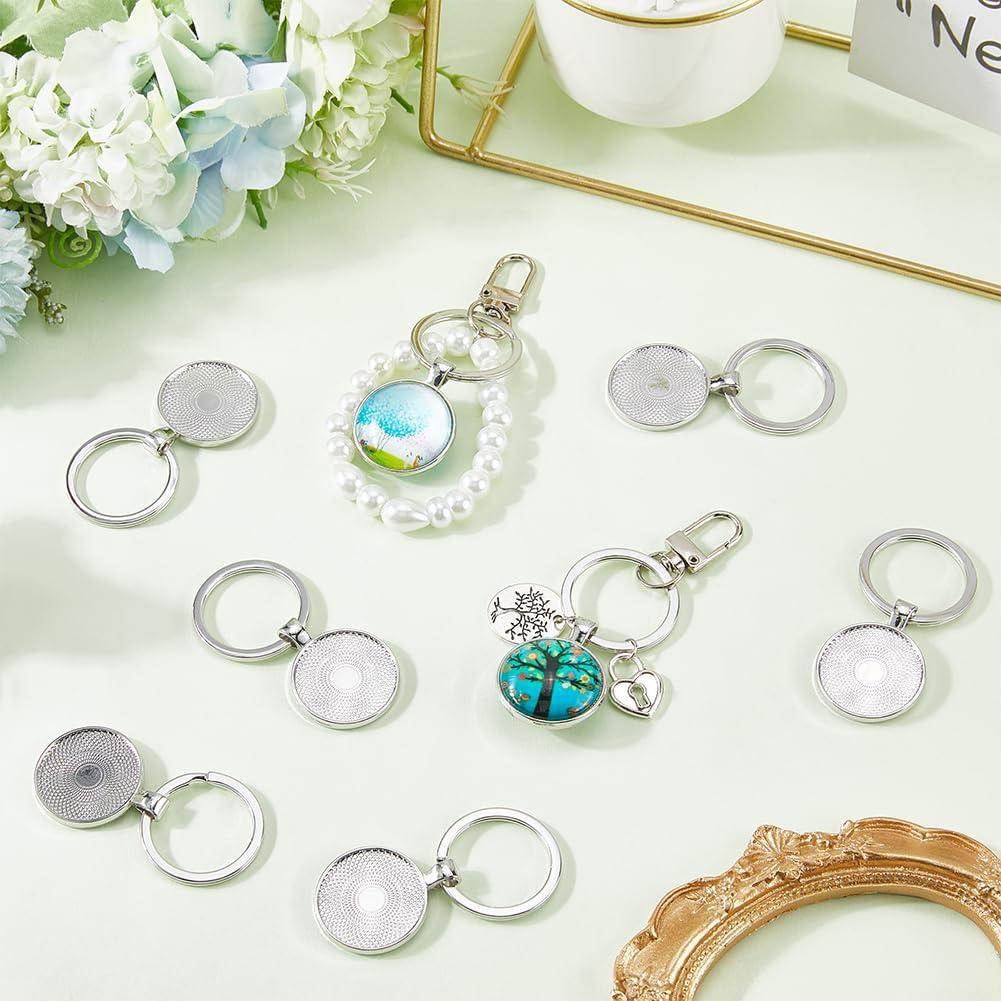Llaveros en Blanco 20Pcs SUNNYCLUE 25mm Metal DIY Decoración