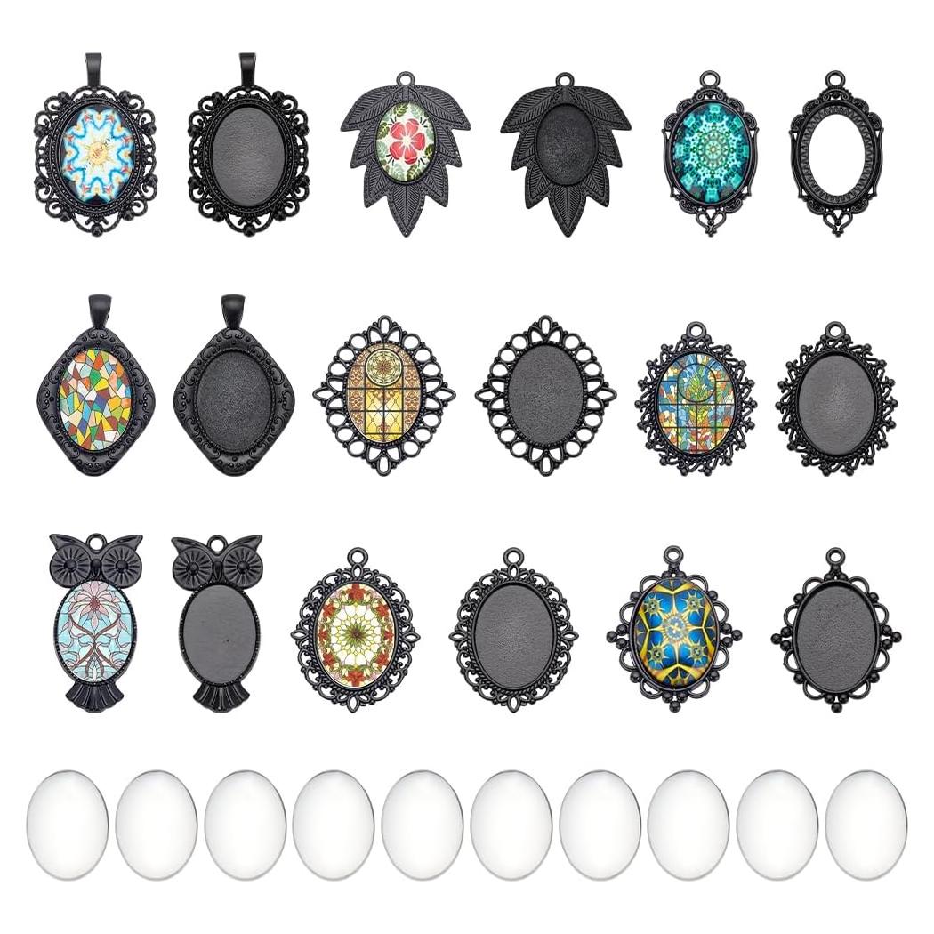 Kit de Bandejas de Colgante PH PandaHall 38 Piezas Vintage