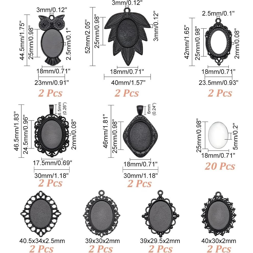 Kit de Bandejas de Colgante PH PandaHall 38 Piezas Vintage