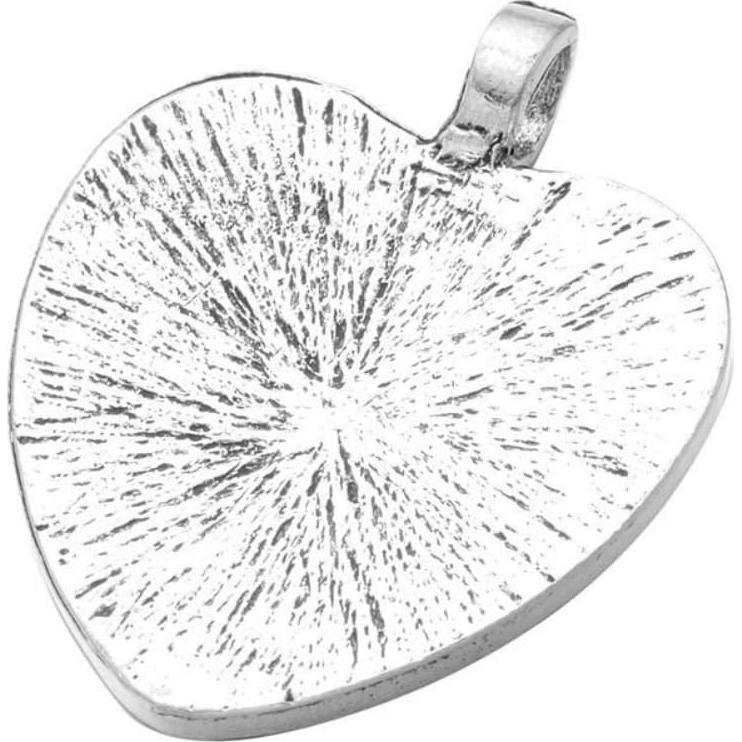 24 Bandejas Colgantes Corazón Plata Antigua 25mm AKOAK
