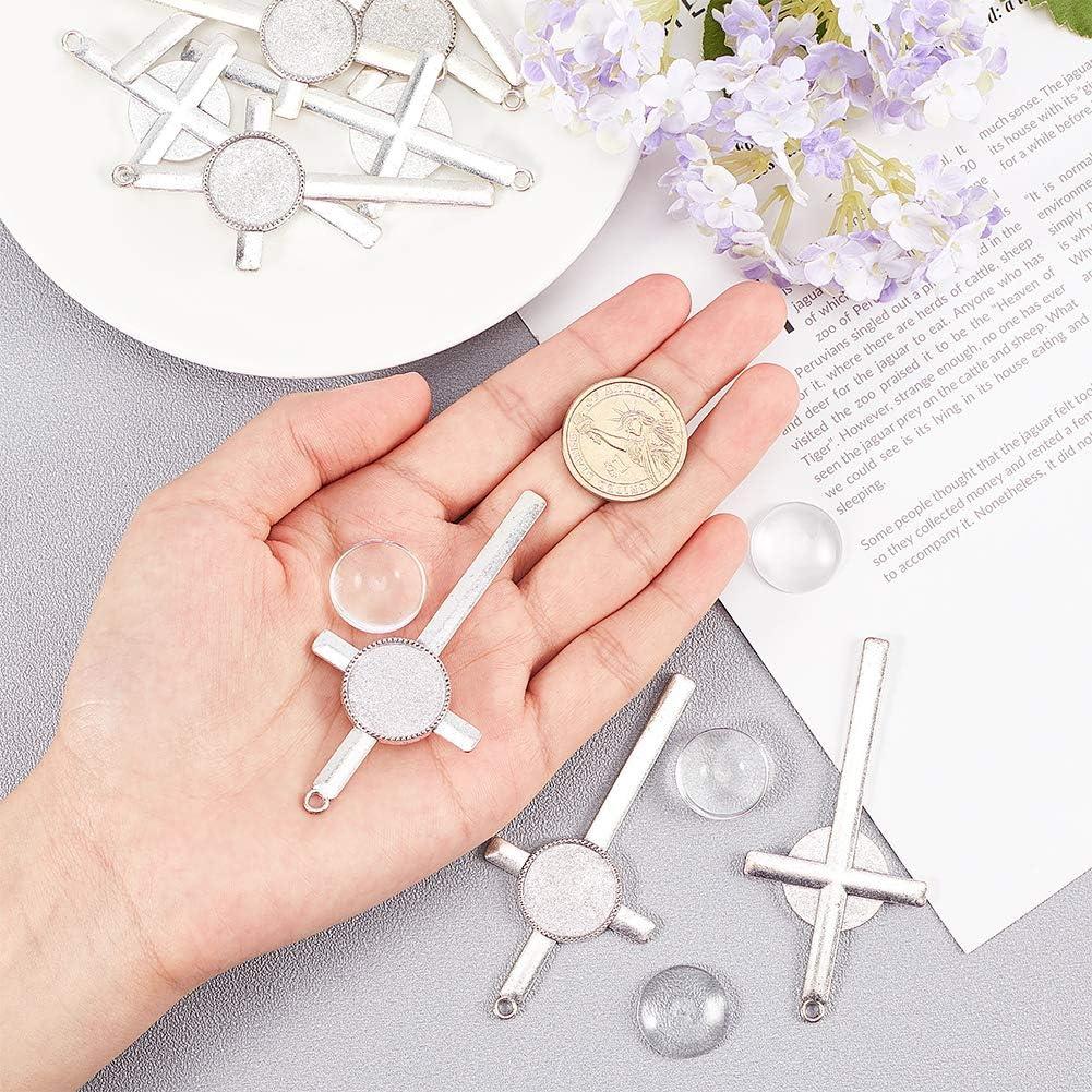 Juegos de Pendientes DIY arricraft 10pcs Cruz Plata Antigua