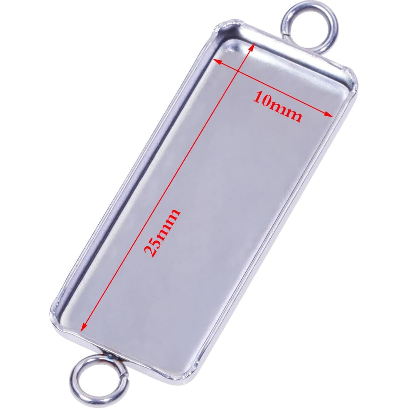 Bandejas de Colgante Rectangulares Shapenty Acero Inoxidable 25x10mm 50PCS