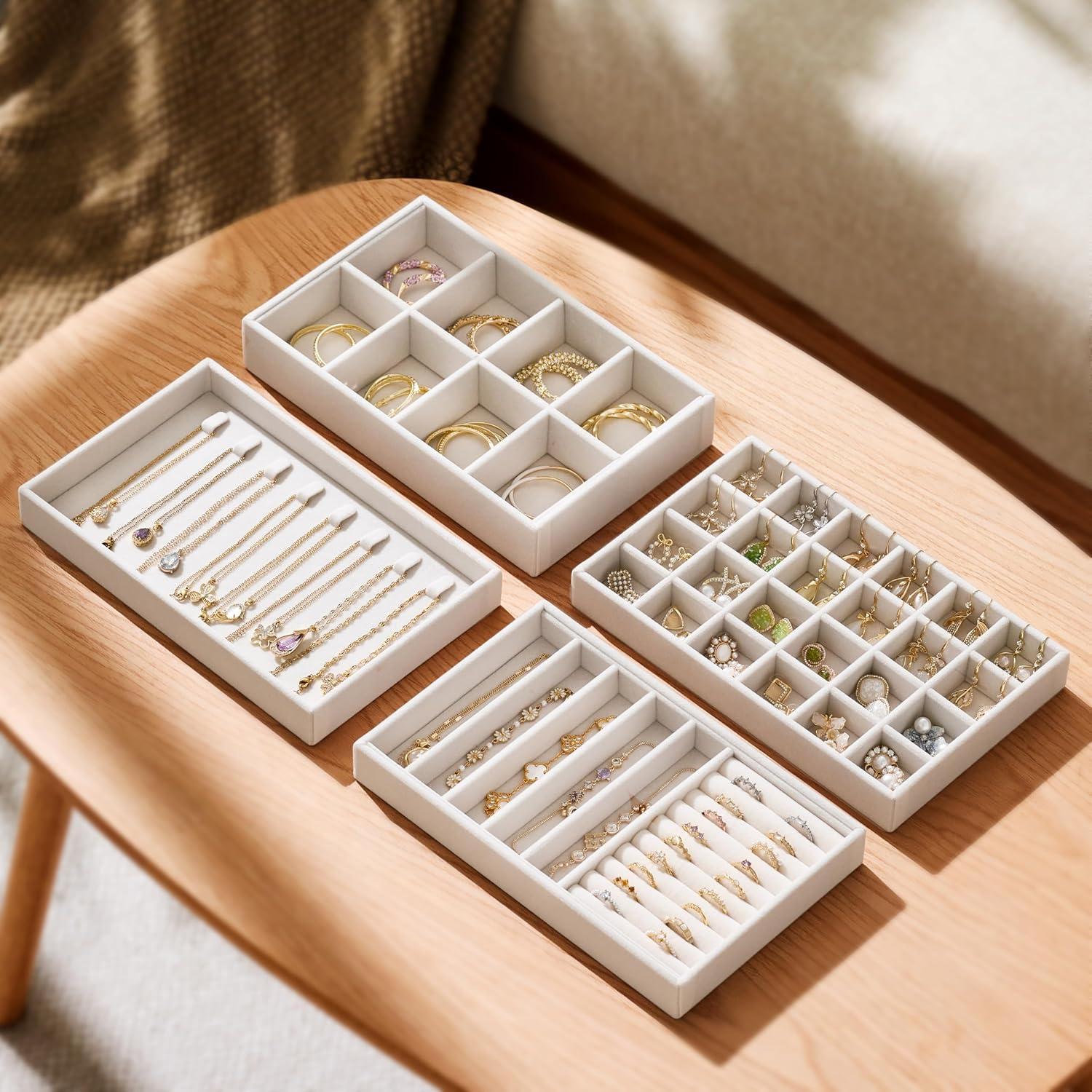 Organizador de Joyas Beige Pickpiff - 4 Bandejas Apilables