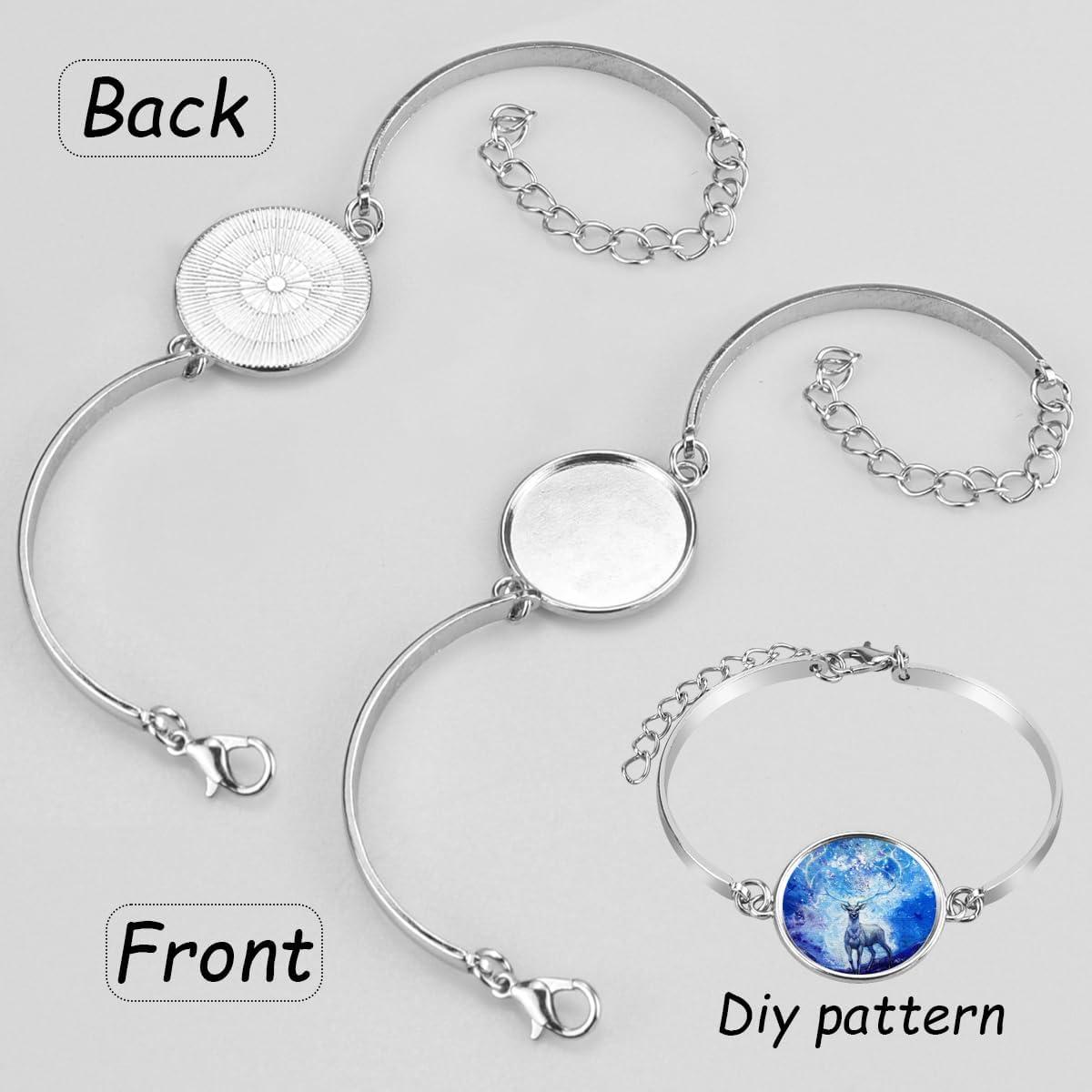 5 Pulseras Bangle Ajustables UPIQNG de Acero Inoxidable DIY