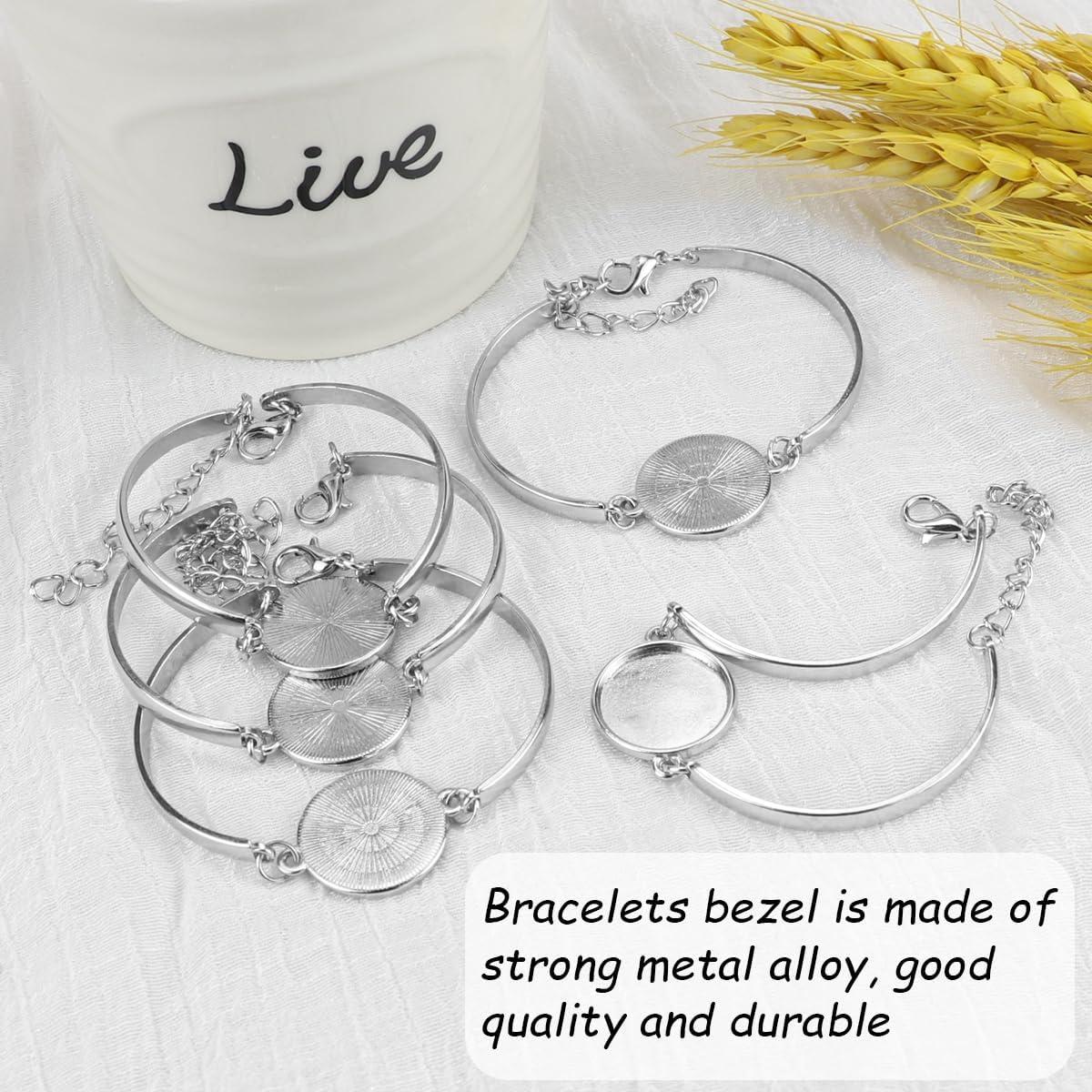 5 Pulseras Bangle Ajustables UPIQNG de Acero Inoxidable DIY