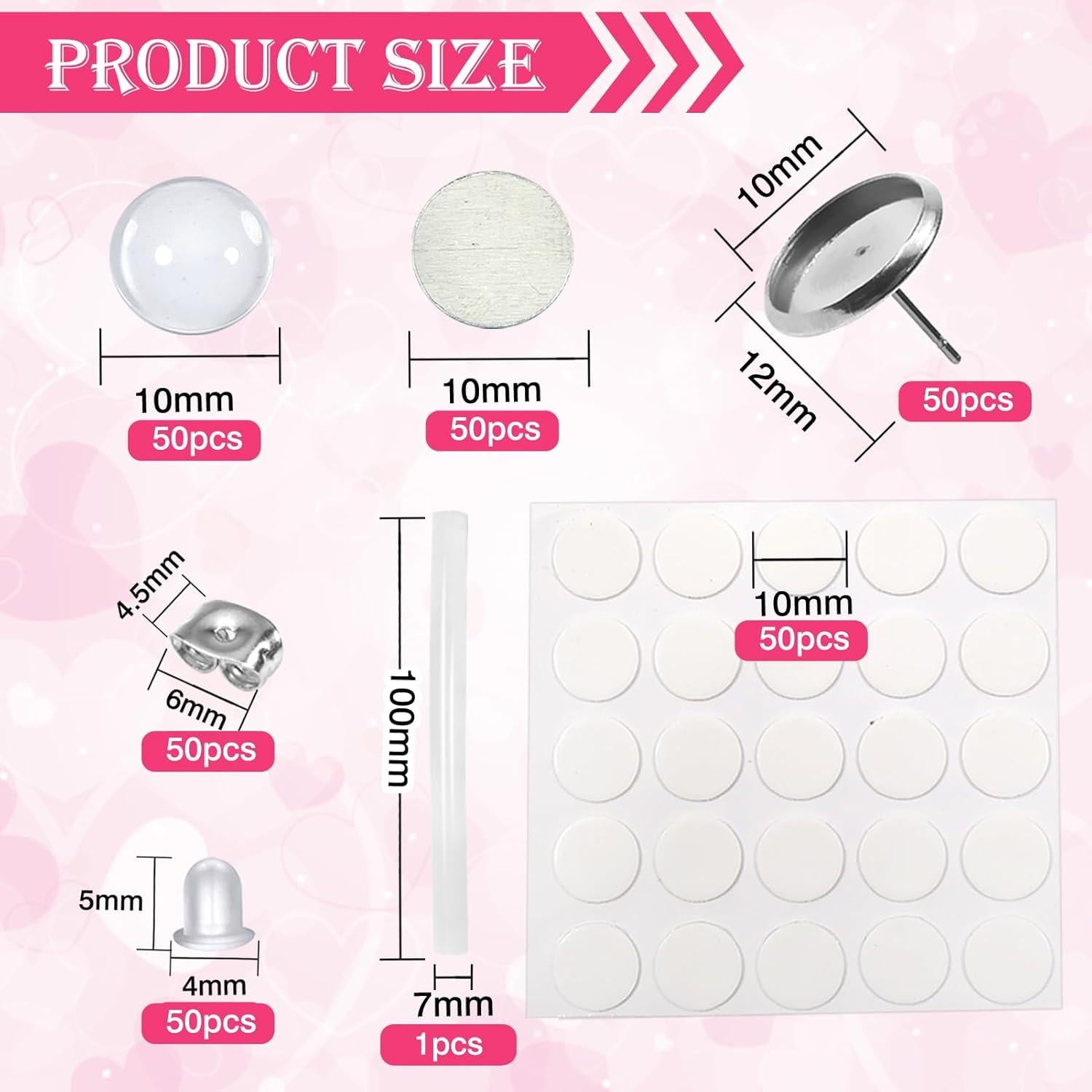 Kit de Sustratos de Sublimación TOAOB 300pcs 10mm para Pendientes DIY