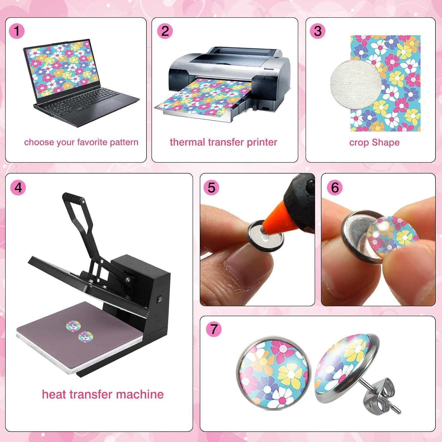 Kit de Sustratos de Sublimación TOAOB 300pcs 10mm para Pendientes DIY