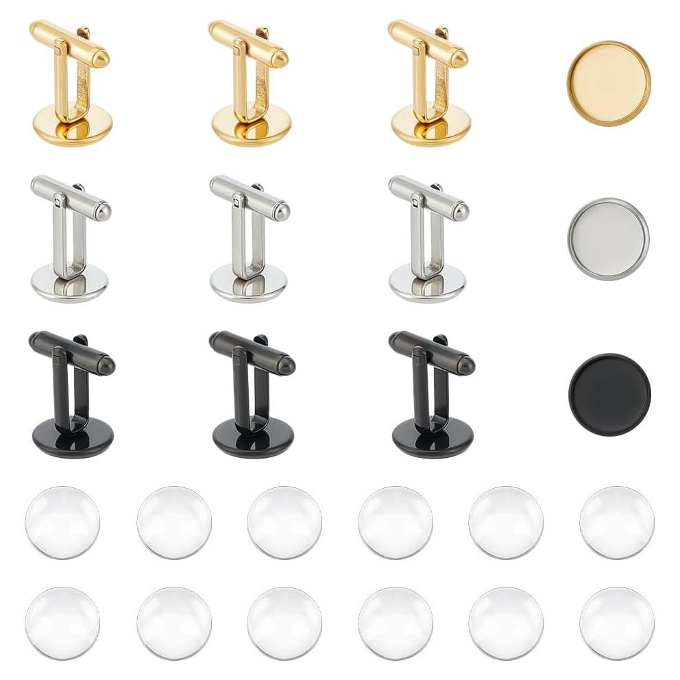 Kit de Gemelos Redondos UNICRAFTALE 12 Sets Acero Inoxidable