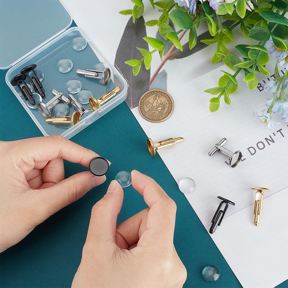 Kit de Gemelos Redondos UNICRAFTALE 12 Sets Acero Inoxidable