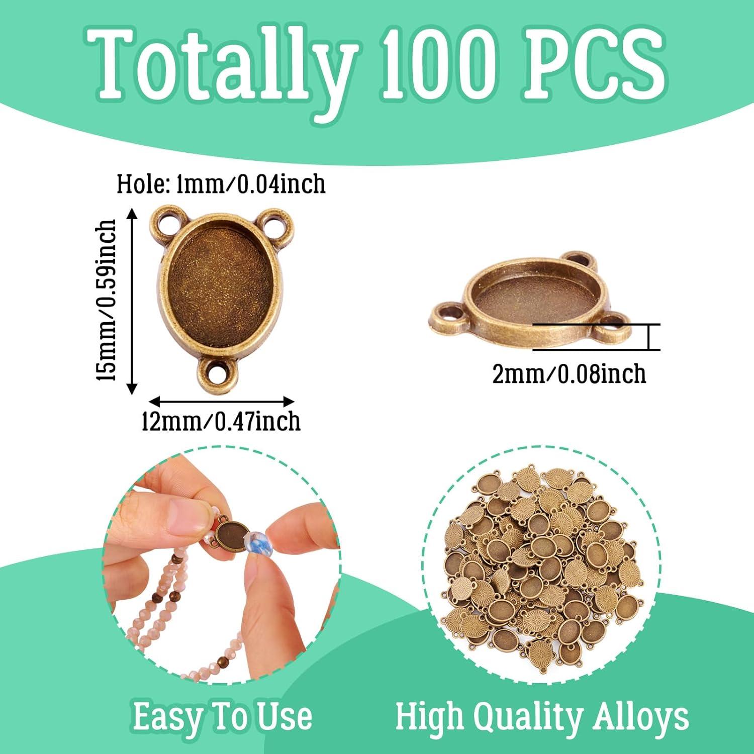 Conectores Ovalados de Cabochón Craftdady 100 Piezas 15x12mm