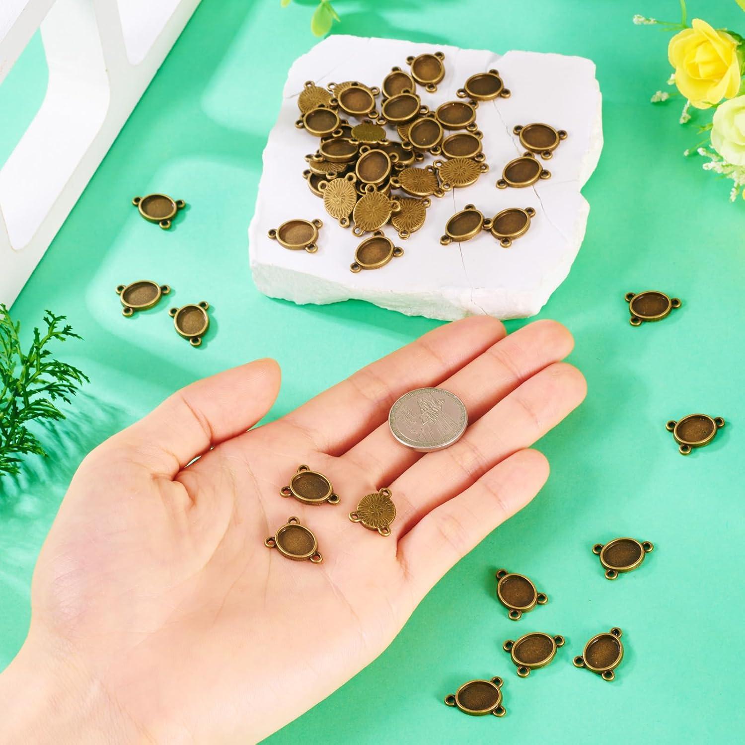 Conectores Ovalados de Cabochón Craftdady 100 Piezas 15x12mm