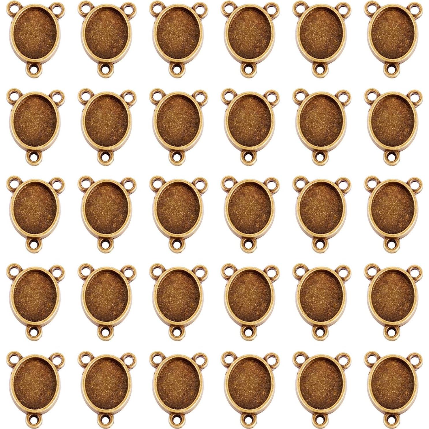 Conectores Ovalados de Cabochón Craftdady 100 Piezas 15x12mm