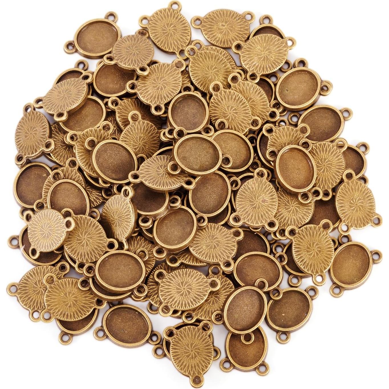 Conectores Ovalados de Cabochón Craftdady 100 Piezas 15x12mm