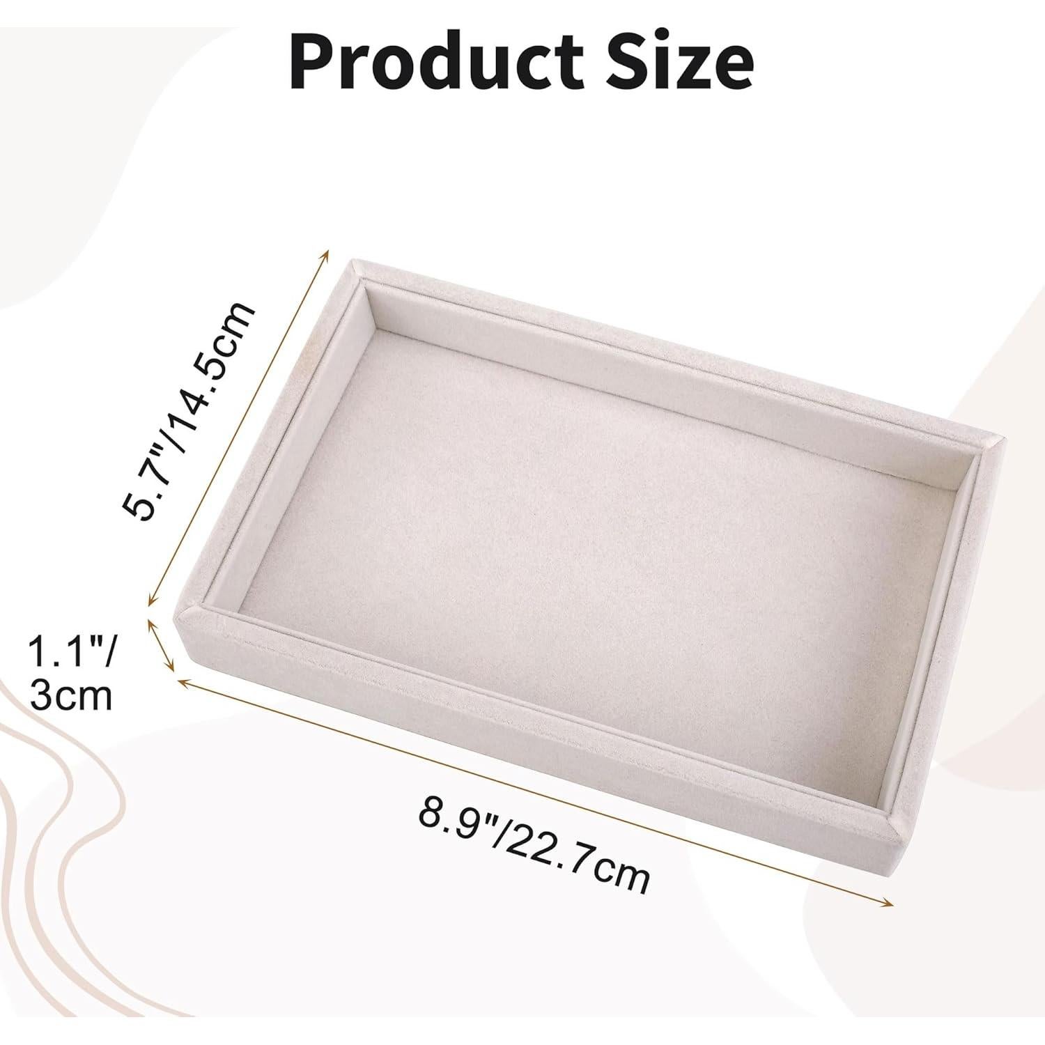 Bandeja de Joyería Mornajina 23x14.5 cm Terciopelo Beige