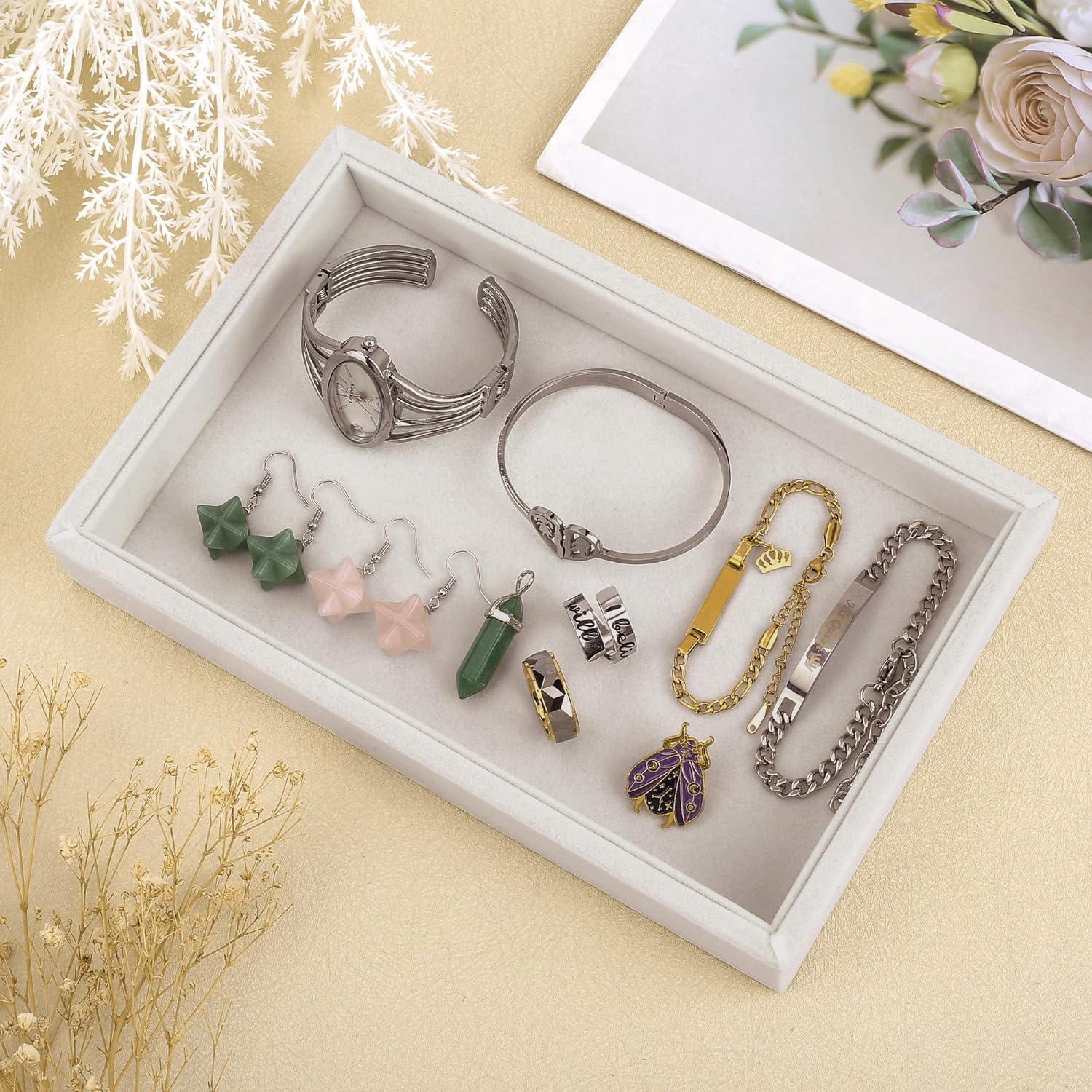 Bandeja de Joyería Mornajina 23x14.5 cm Terciopelo Beige