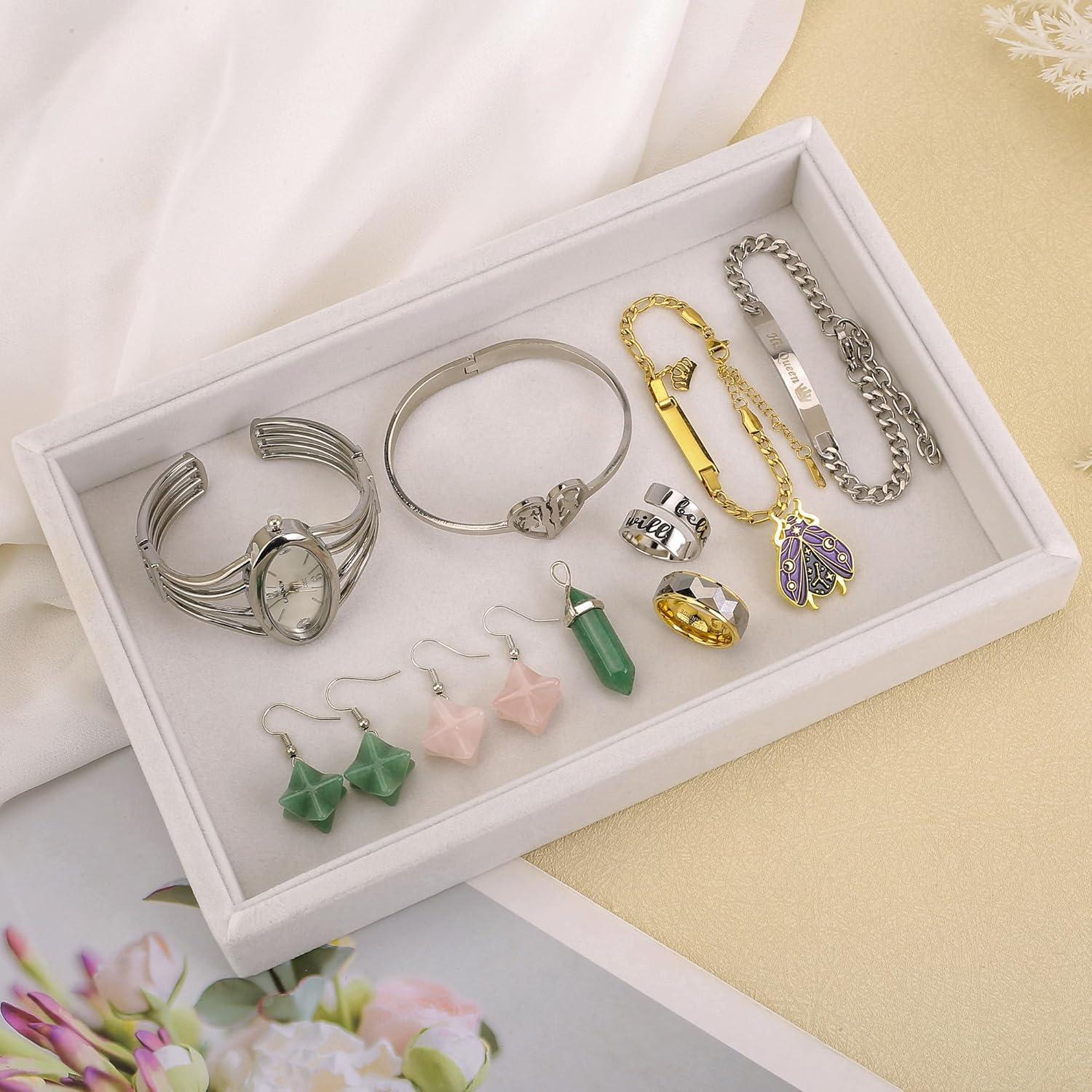 Bandeja de Joyería Mornajina 23x14.5 cm Terciopelo Beige