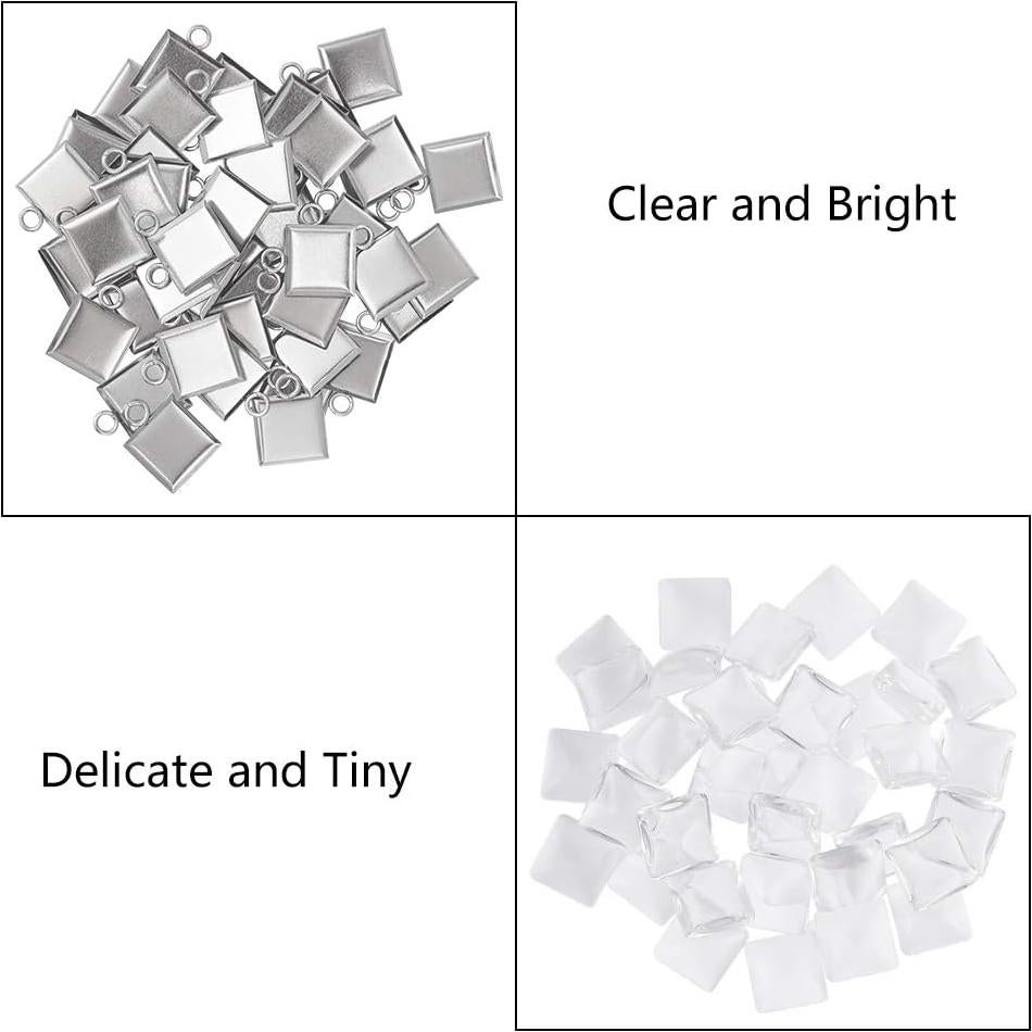 Bandejas de Pendientes Cuadradas UNICRAFTALE Acero Inoxidable 10mm