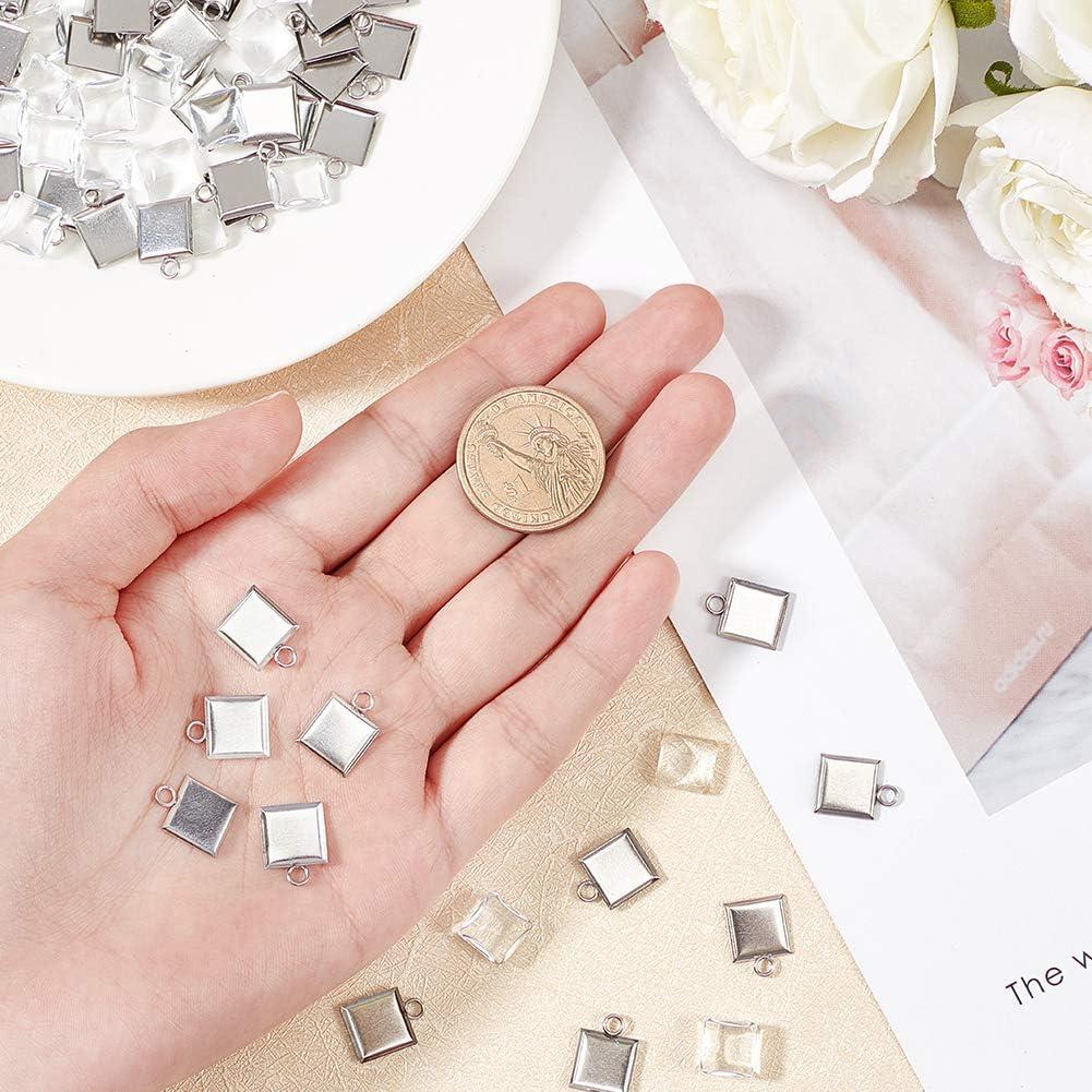 Bandejas de Pendientes Cuadradas UNICRAFTALE Acero Inoxidable 10mm