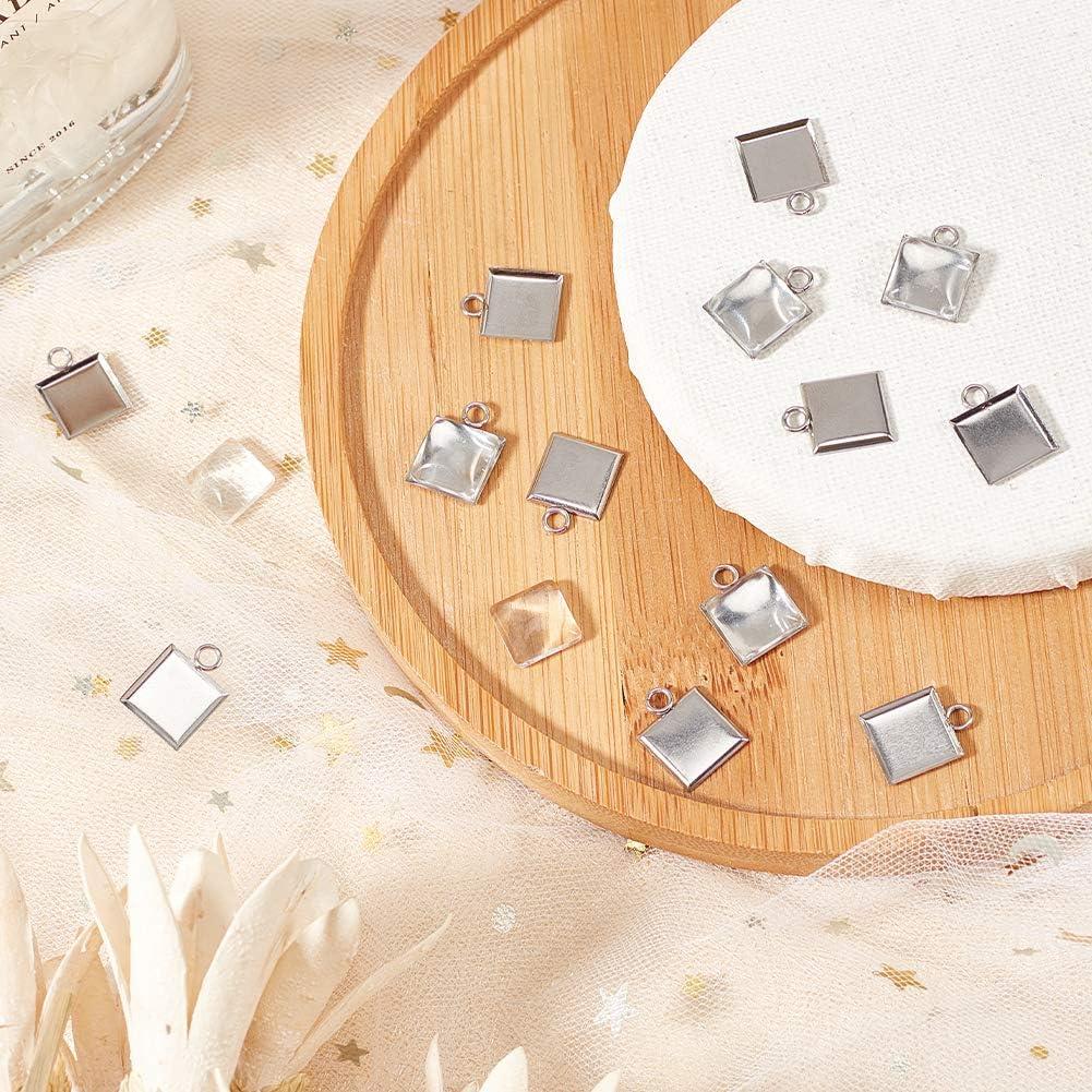 Bandejas de Pendientes Cuadradas UNICRAFTALE Acero Inoxidable 10mm