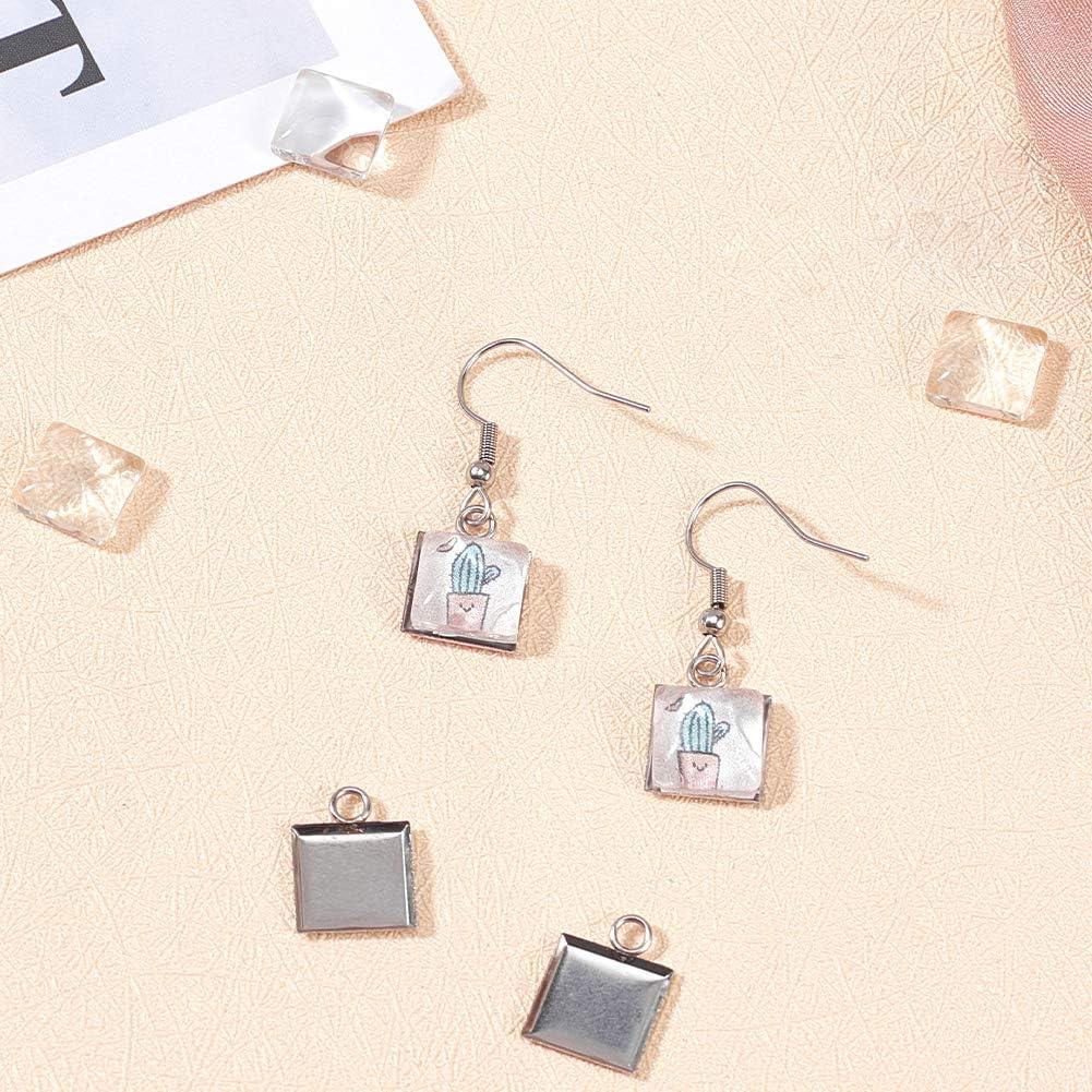 Bandejas de Pendientes Cuadradas UNICRAFTALE Acero Inoxidable 10mm