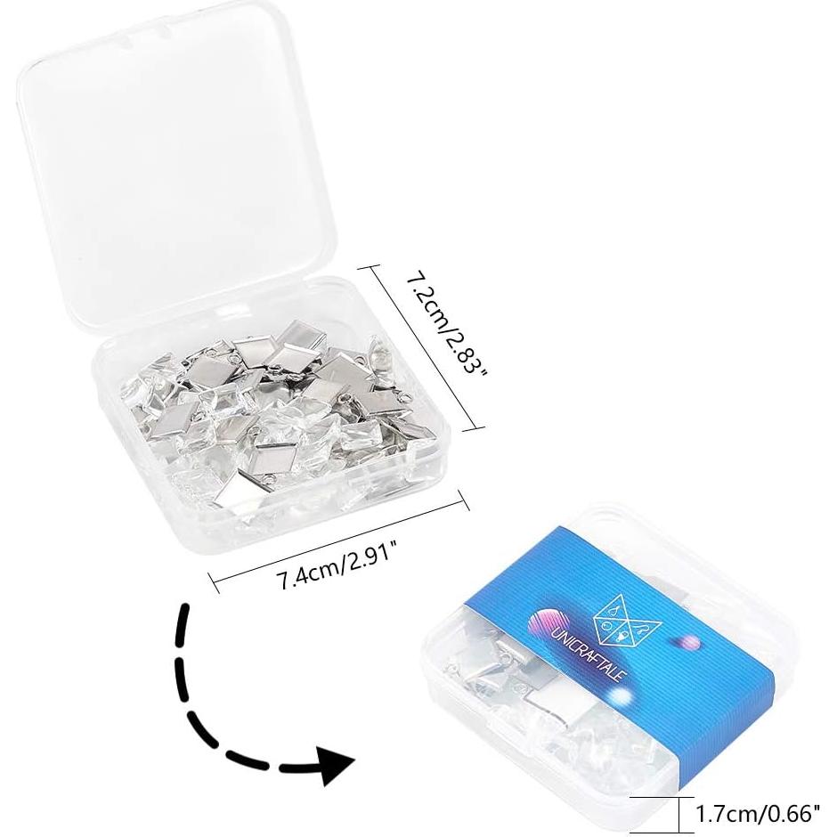 Bandejas de Pendientes Cuadradas UNICRAFTALE Acero Inoxidable 10mm