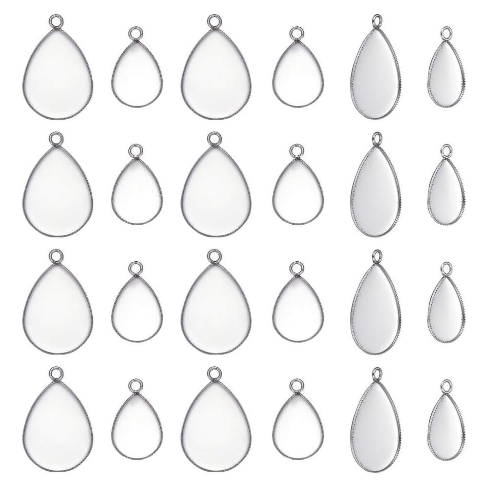 Bandejas de Colgante UNICRAFTALE - Gota y Ovaladas, 40pcs