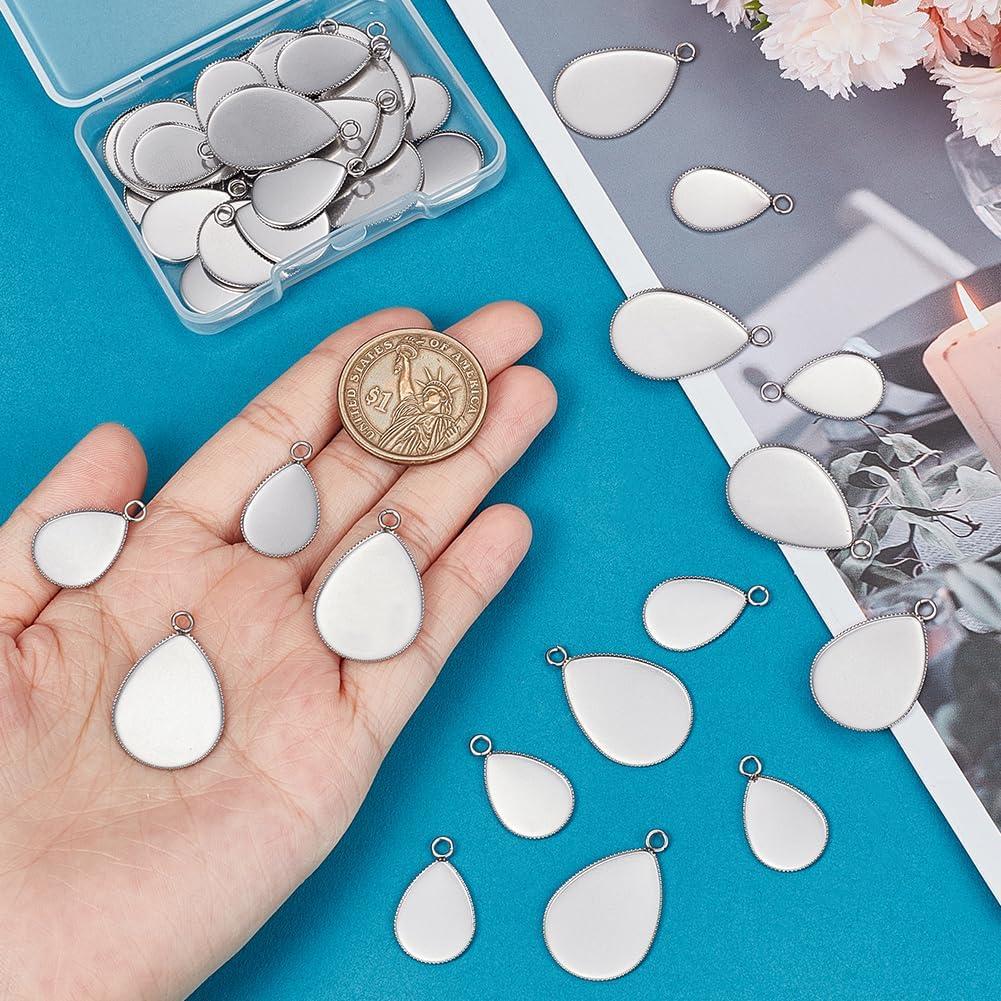 Bandejas de Colgante UNICRAFTALE - Gota y Ovaladas, 40pcs