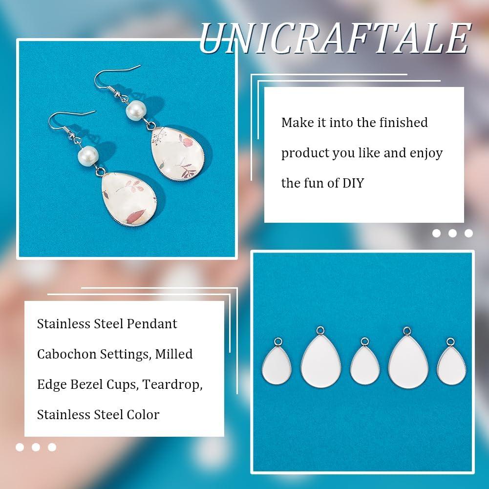 Bandejas de Colgante UNICRAFTALE - Gota y Ovaladas, 40pcs