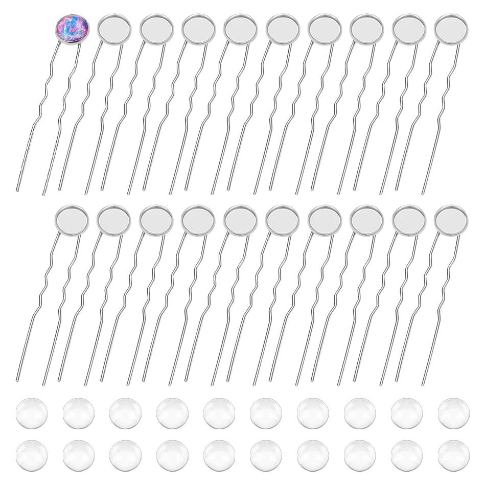 Pasadores de Cabello Vacíos UNICRAFTALE 20 Piezas Platino