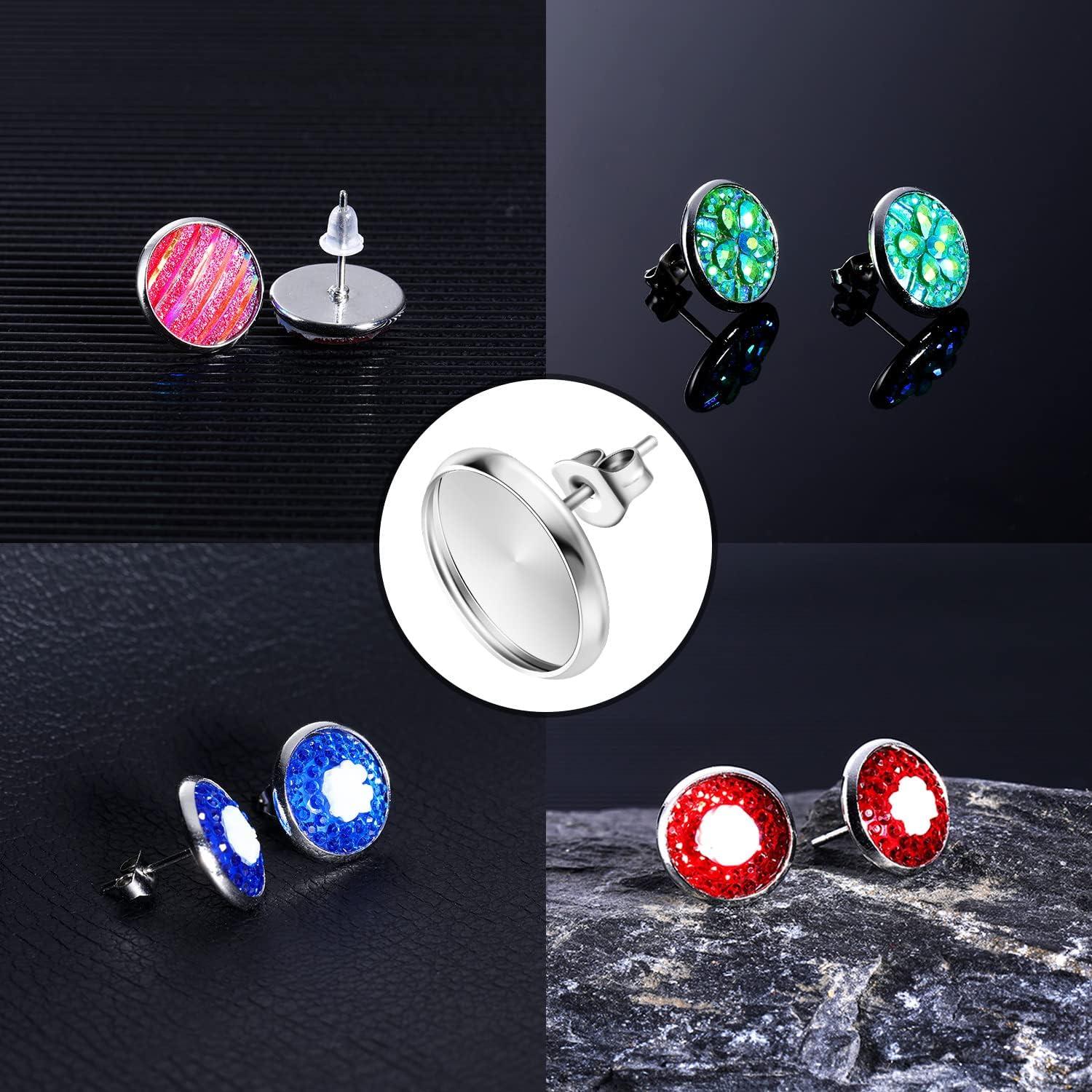 Kit de Pendientes Sureio 1000 Piezas 12 mm Plata