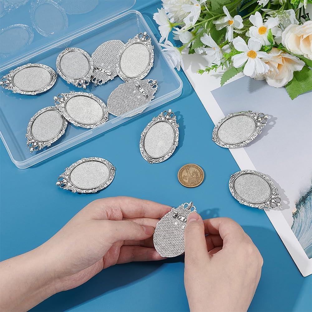 12 Piezas Broches Ovalados Vintage PH PandaHall 40x30mm