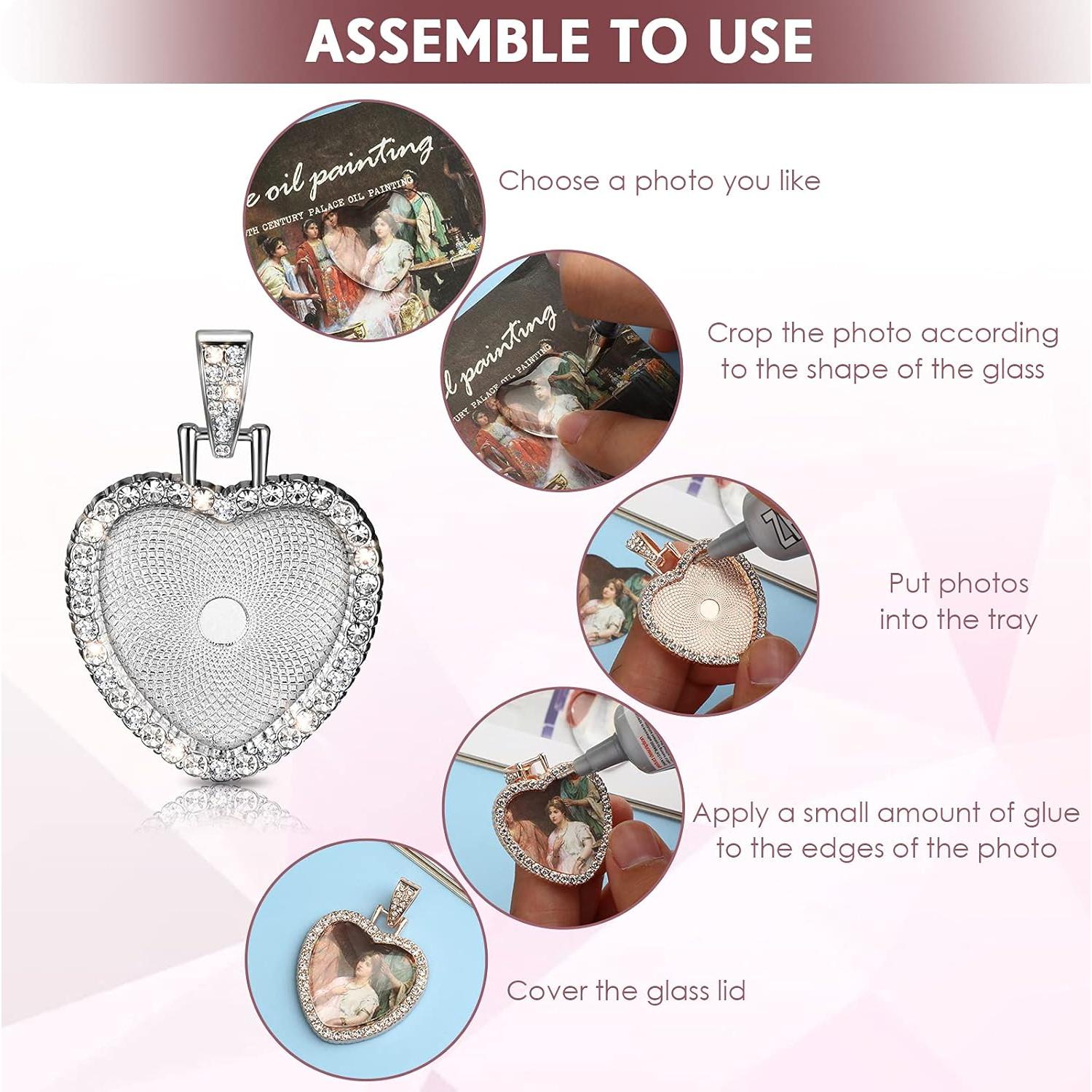 Set de 24 Bandejas de Colgante Hicarer con Rhinestones y Cabochones