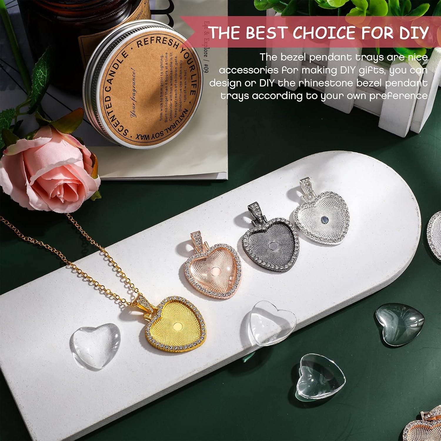 Set de 24 Bandejas de Colgante Hicarer con Rhinestones y Cabochones