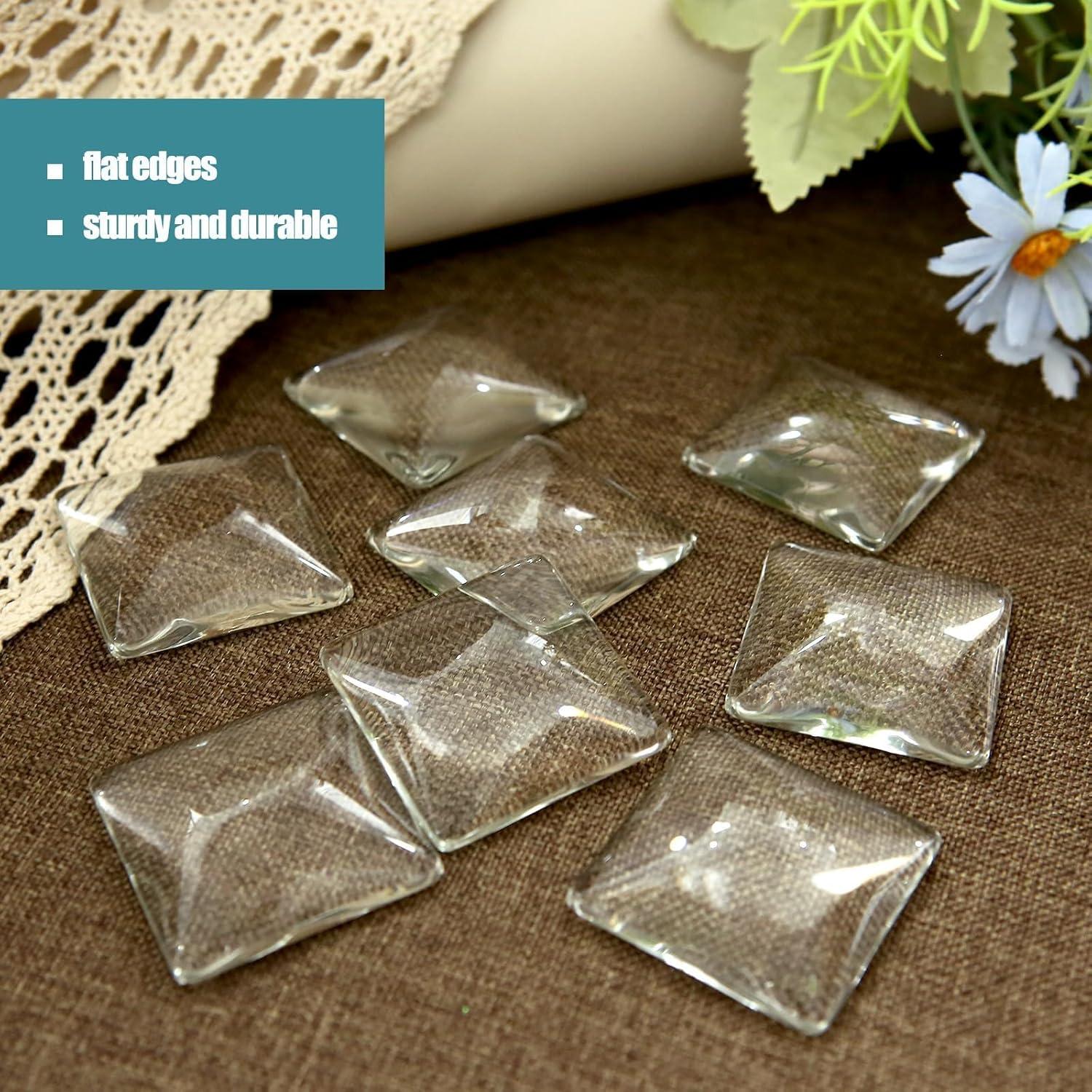 Cabochones de Vidrio Transparente Cuadrados 40mm EFIVS ARTS - 12 Piezas