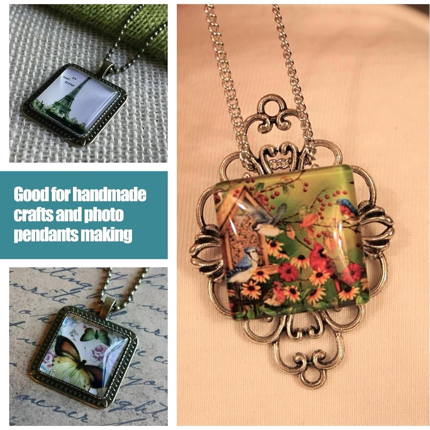 Cabochones de Vidrio Transparente Cuadrados 40mm EFIVS ARTS - 12 Piezas