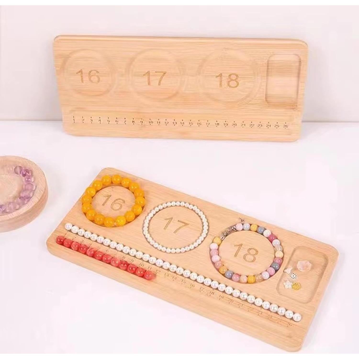 Soporte de exhibición de pulseras Fresa Dorada de bambú