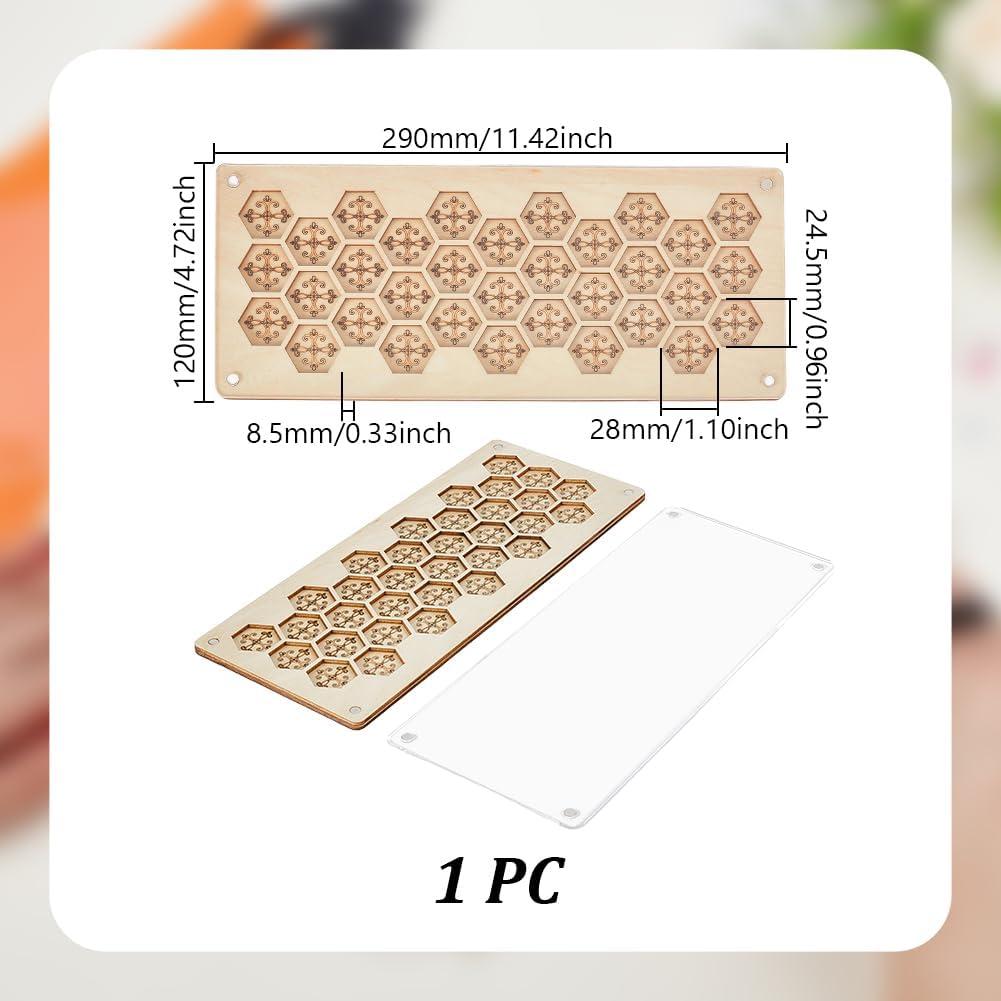 Tablero de cuentas de madera AHANDMAKER 29x12 cm 33 compartimentos