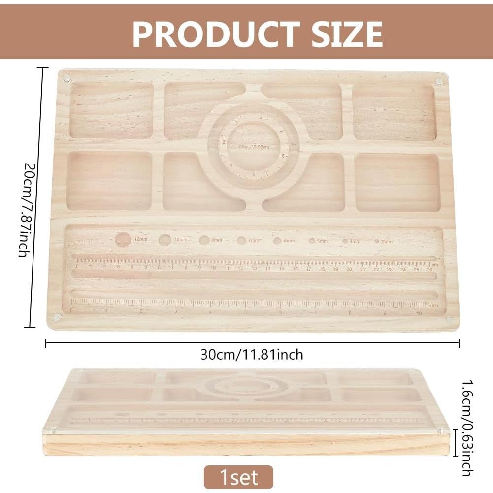 Tabla de Bead de Madera Benecreat con Tapa Acrílica 30x20cm