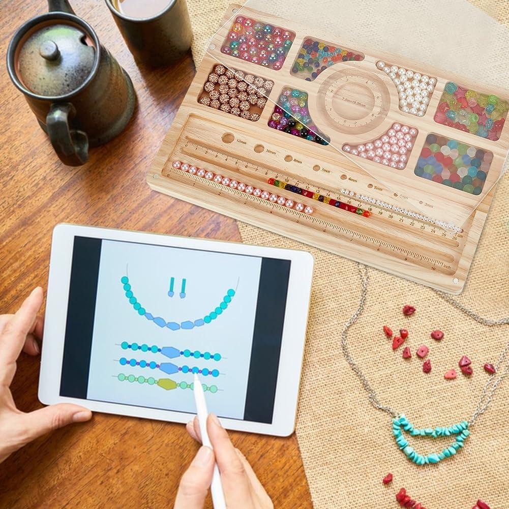 Tabla de Bead de Madera Benecreat con Tapa Acrílica 30x20cm