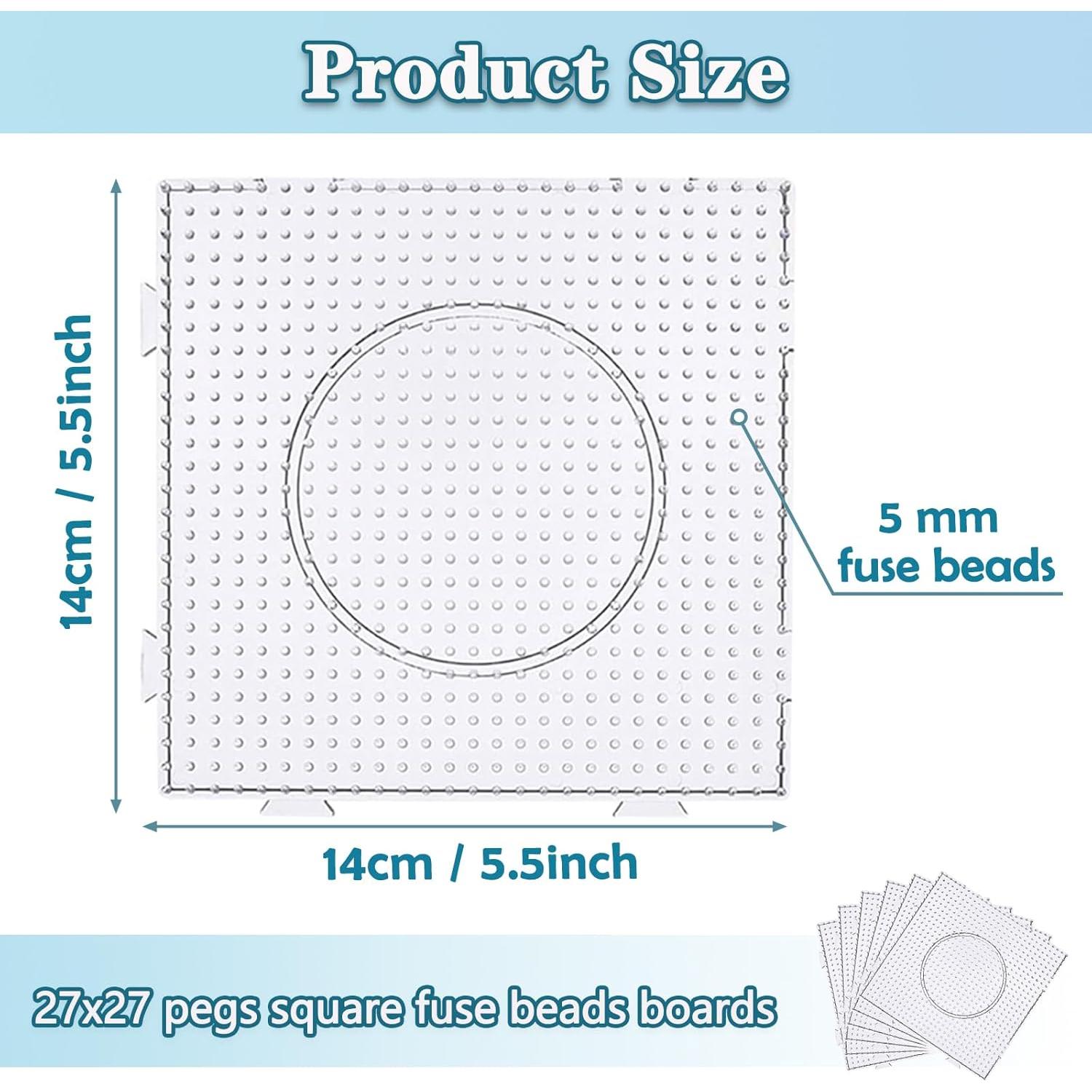 Tableros de Perlas Fuse Mecefeno 6PCS 14x14cm Transparentes