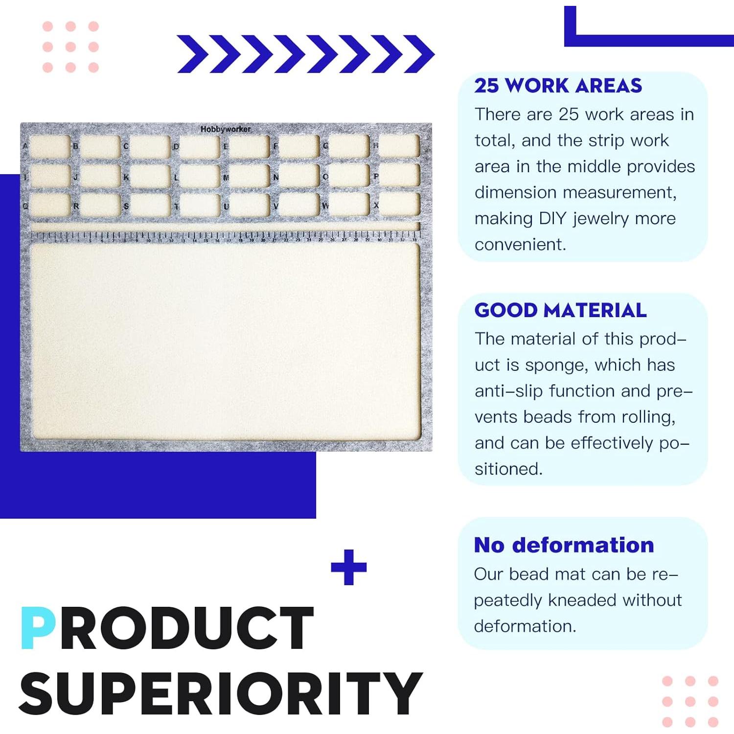 Mat de Perlas Hobbyworker con Pinzas y Cucharón Acero Inoxidable