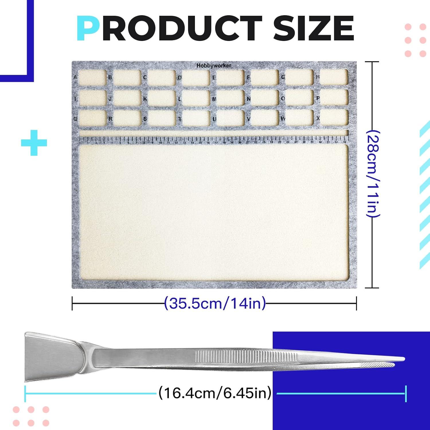 Mat de Perlas Hobbyworker con Pinzas y Cucharón Acero Inoxidable