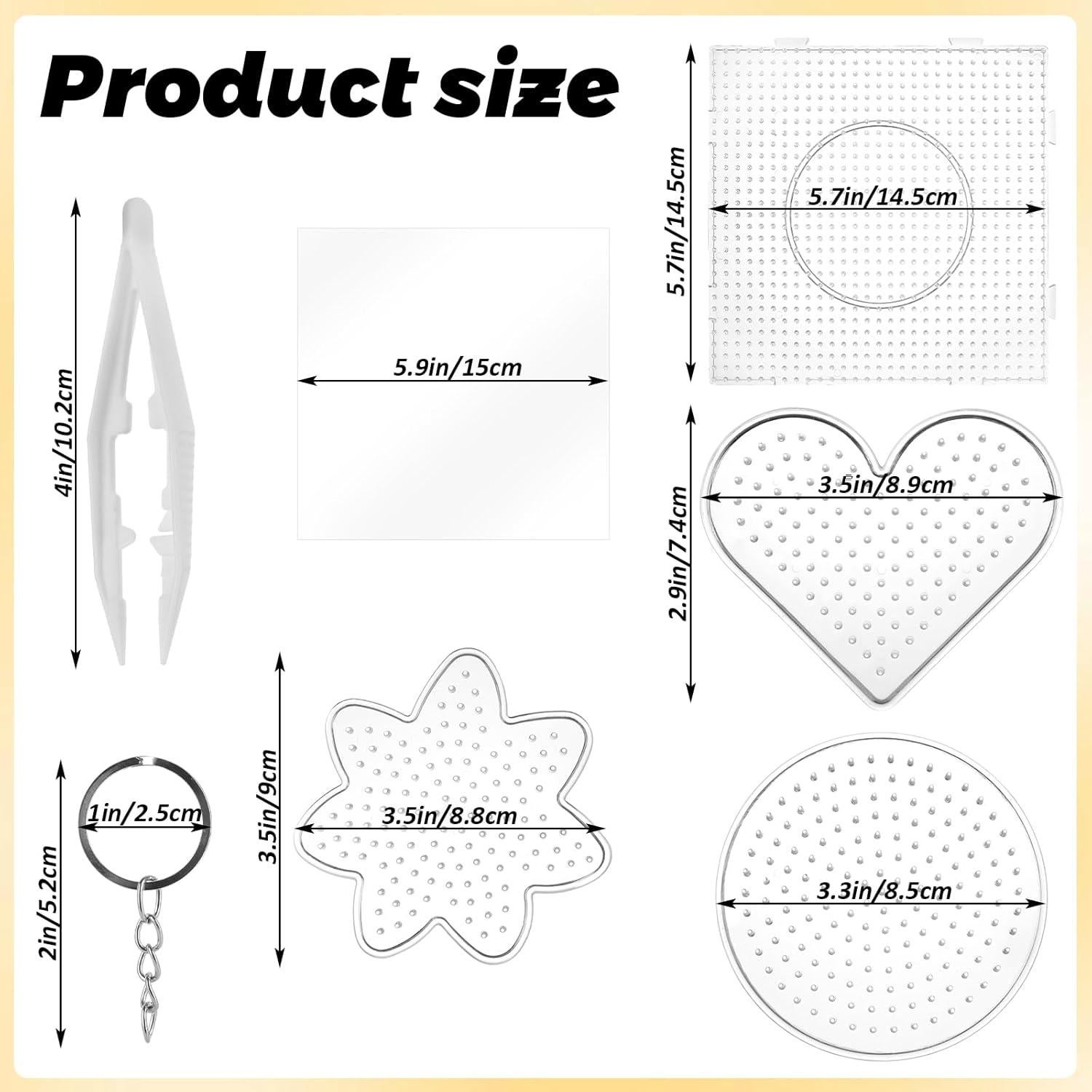 20 Piezas Tableros de Perlas de Fusión ZUQIAN 5 mm Transparentes