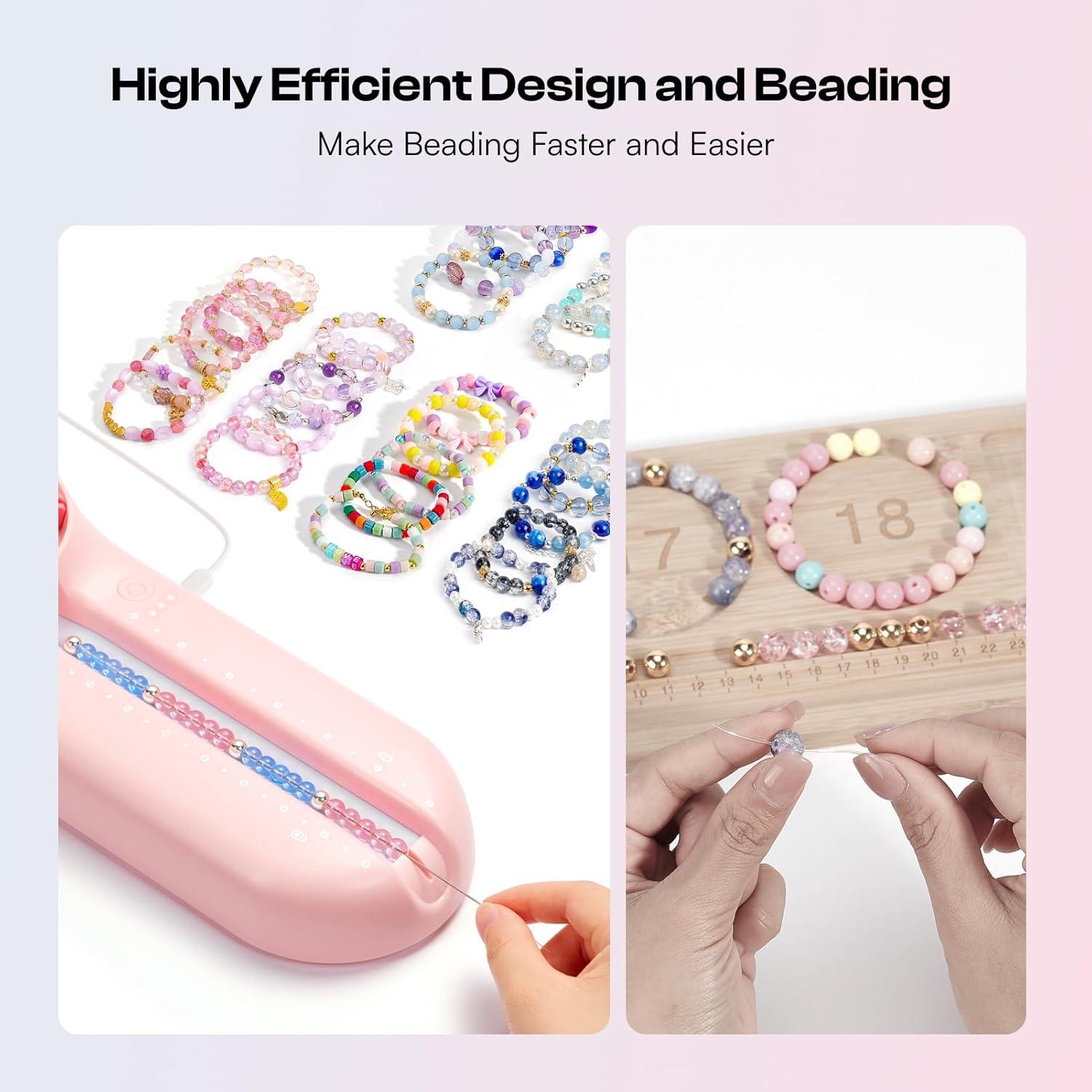 Spinner Eléctrico de Perlas Caydo Rosa con Tablero y Agujas