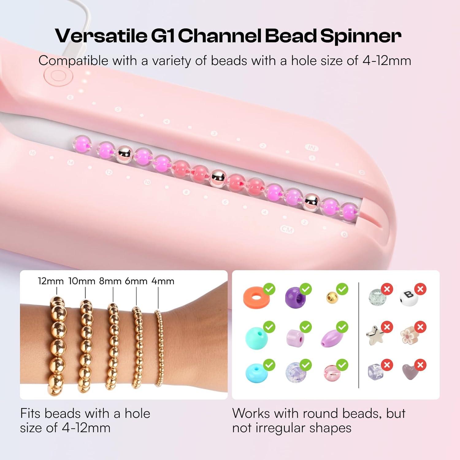 Spinner Eléctrico de Perlas Caydo Rosa con Tablero y Agujas