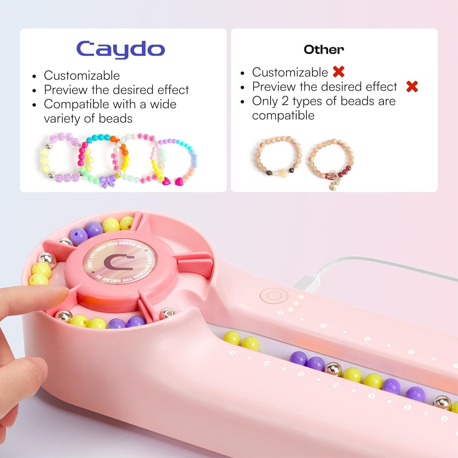 Spinner Eléctrico de Perlas Caydo Rosa con Tablero y Agujas